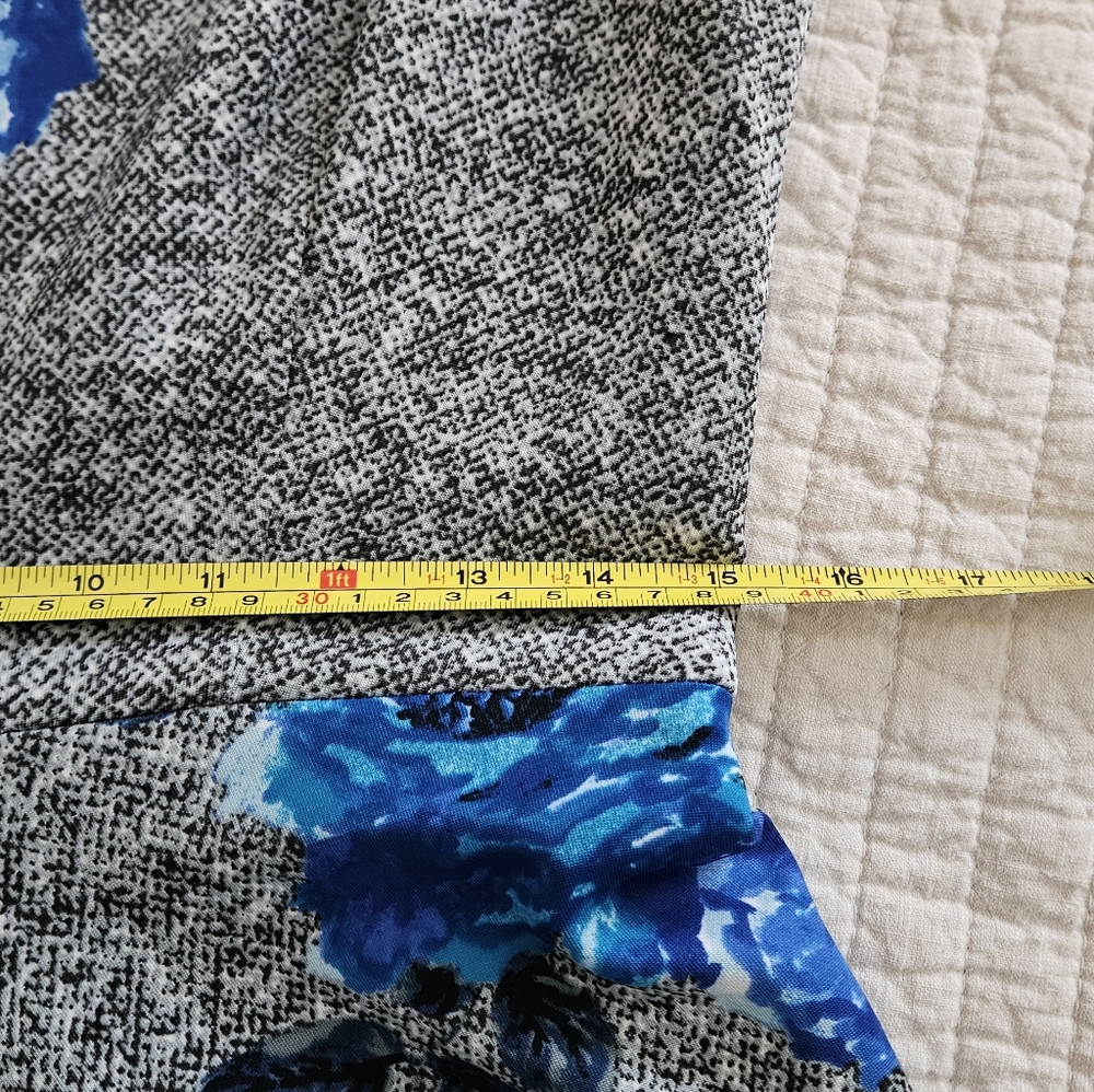 Betsey Johnson Gray and Blue Floral Fit And Flare Dress - Picture 7 of 11